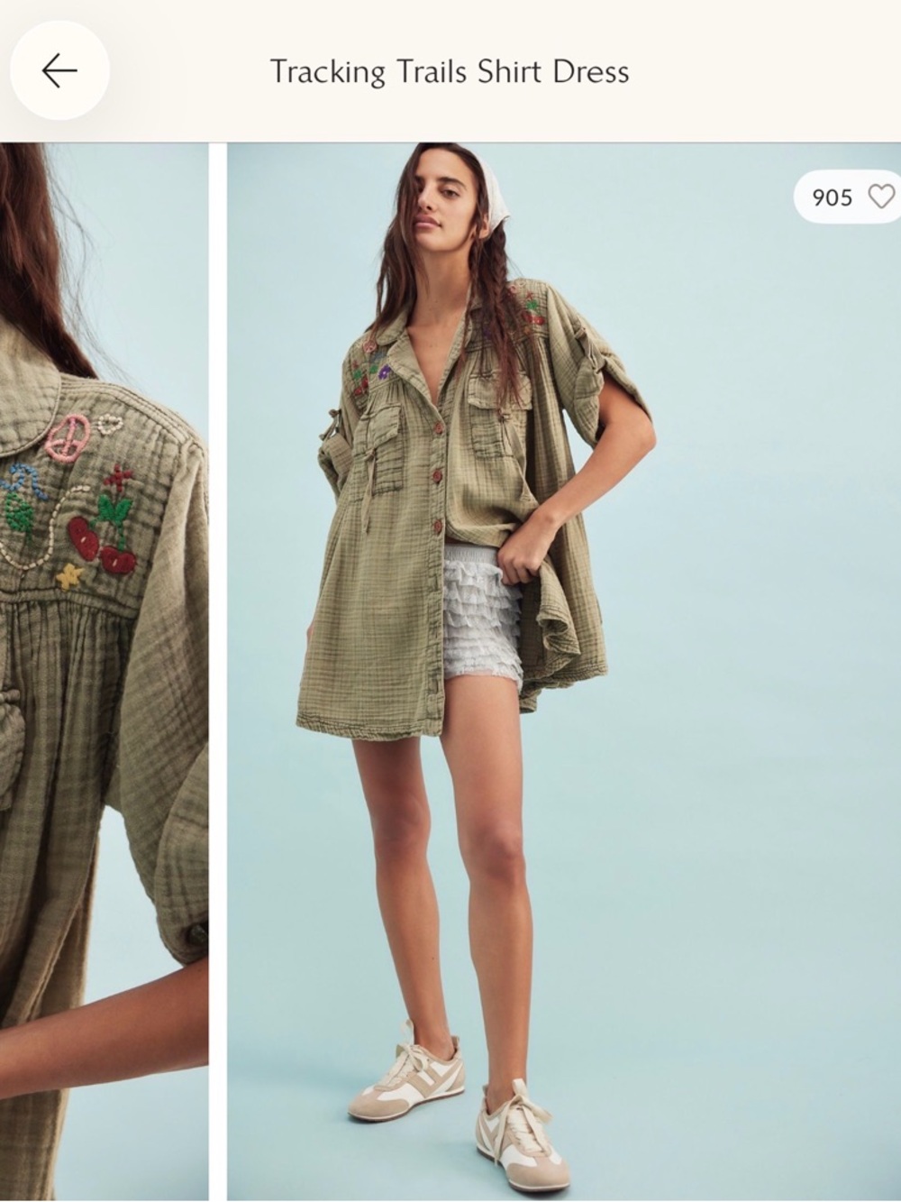 Free People Tracking Trails Shirt Dress